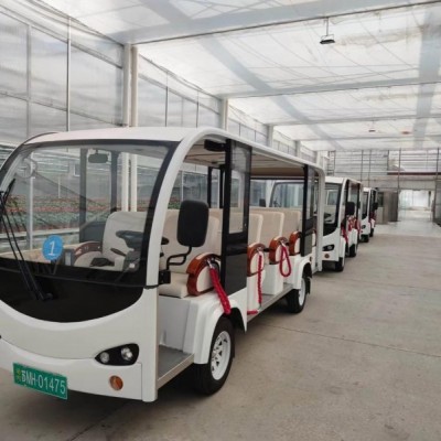 工廠訪客14座電動接待車 電動空調觀光車